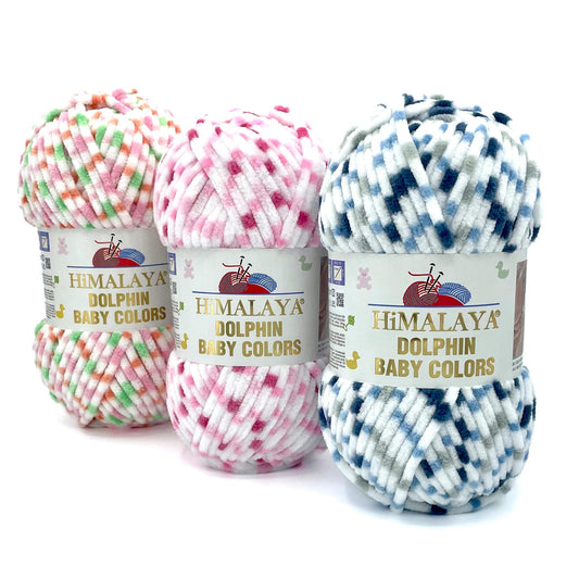Fil chenille : Dolphin Baby Colors - Himalaya LilyWools - Amigurumis et Crochets