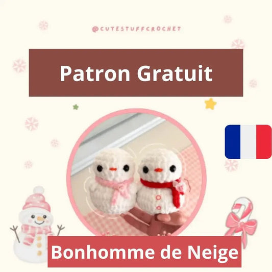 Bonhomme de Neige - Patron gratuit amigurumi fil chenille