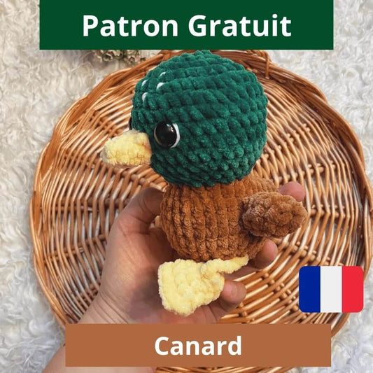 Patron gratuit canard au crochet en fil chenille
