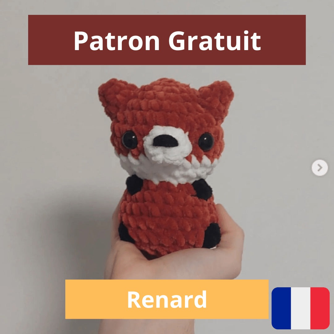 Patron gratuit renard au crochet en fil chenille