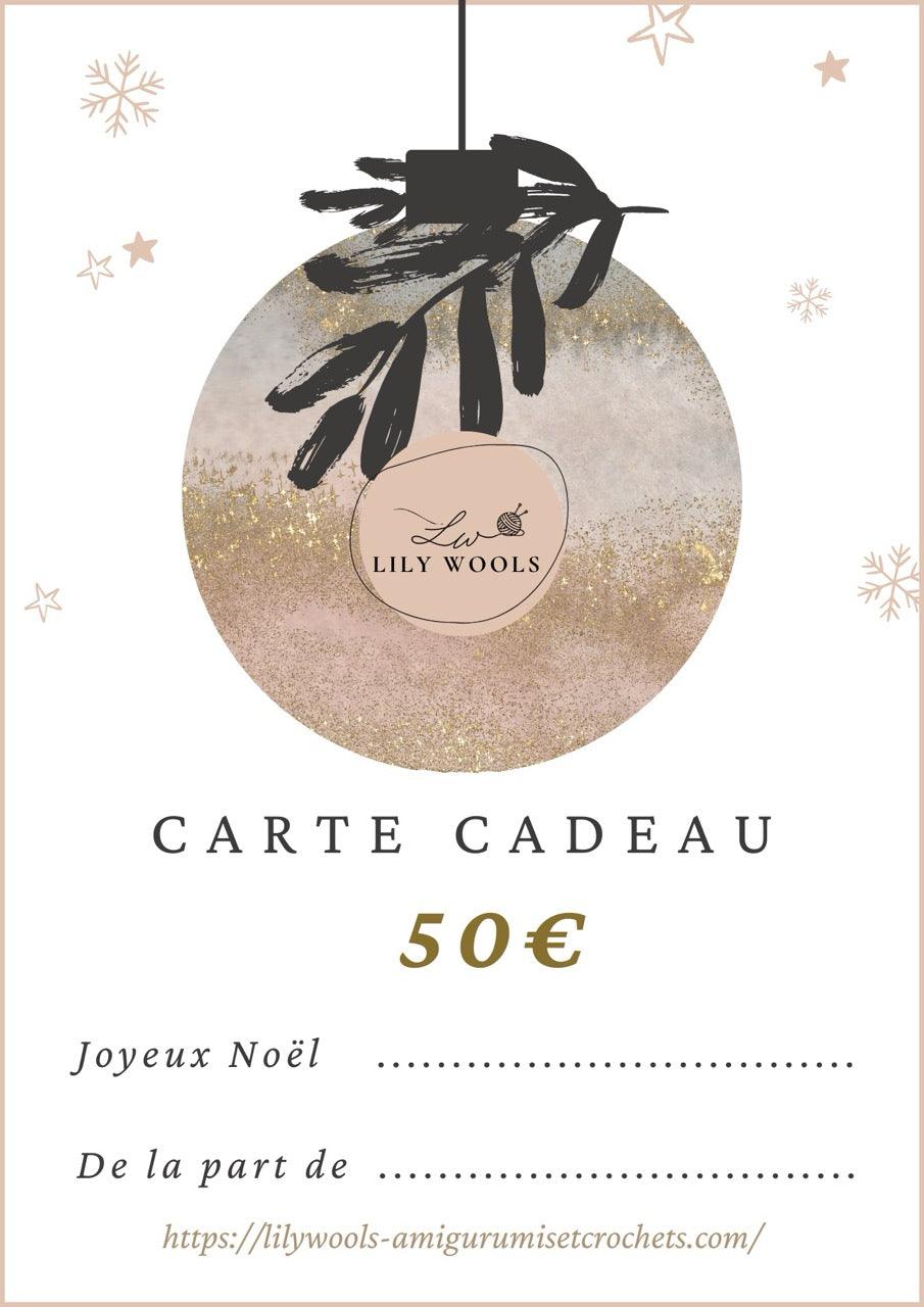 50€ - Carte Cadeaux - LilyWools - Amigurumis et crochet LilyWools - Amigurumis et Crochets