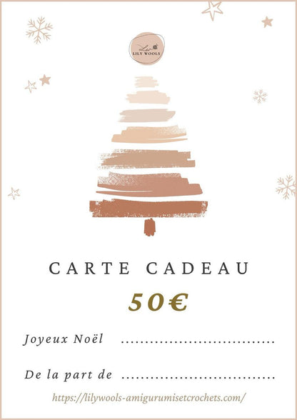 50€ - Carte Cadeaux - LilyWools - Amigurumis et crochet LilyWools - Amigurumis et Crochets