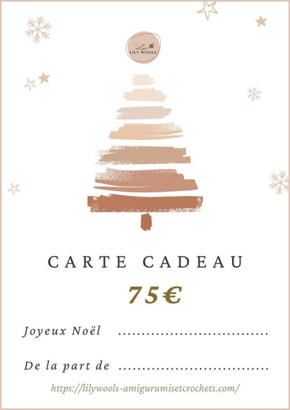 75€ - Carte Cadeaux - LilyWools - Amigurumis et crochet LilyWools - Amigurumis et Crochets