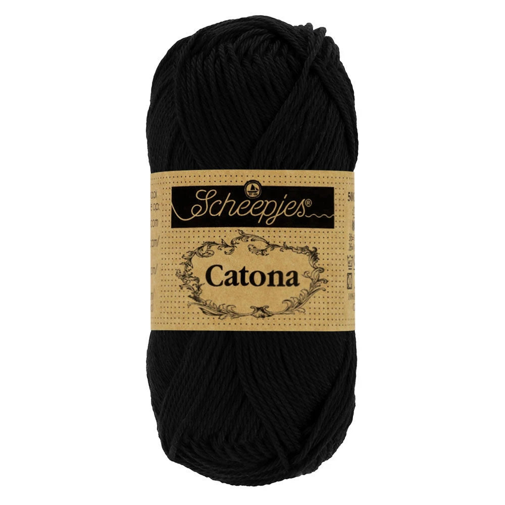 Fil coton Catona Scheepjes 110 noir 50g idéal amigurumi crochet