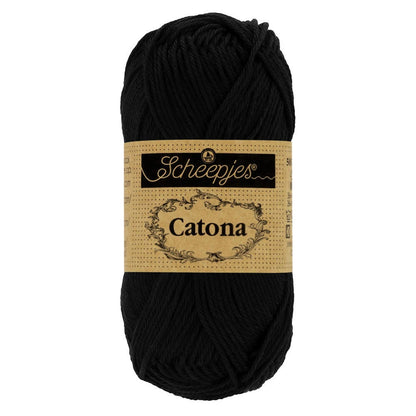 Fil coton Catona Scheepjes 110 noir 50g idéal amigurumi crochet