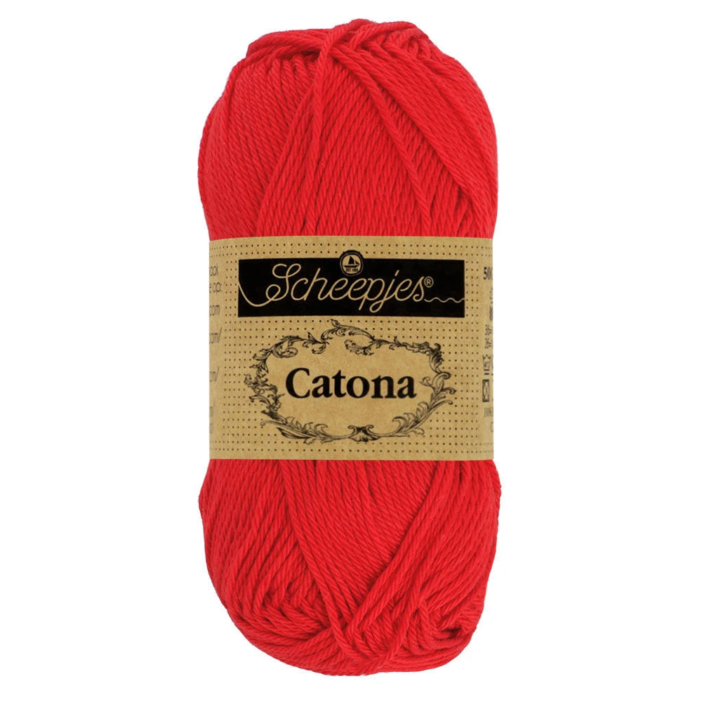 Fil coton Catona Scheepjes 115 rouge vif 50g idéal amigurumi crochet