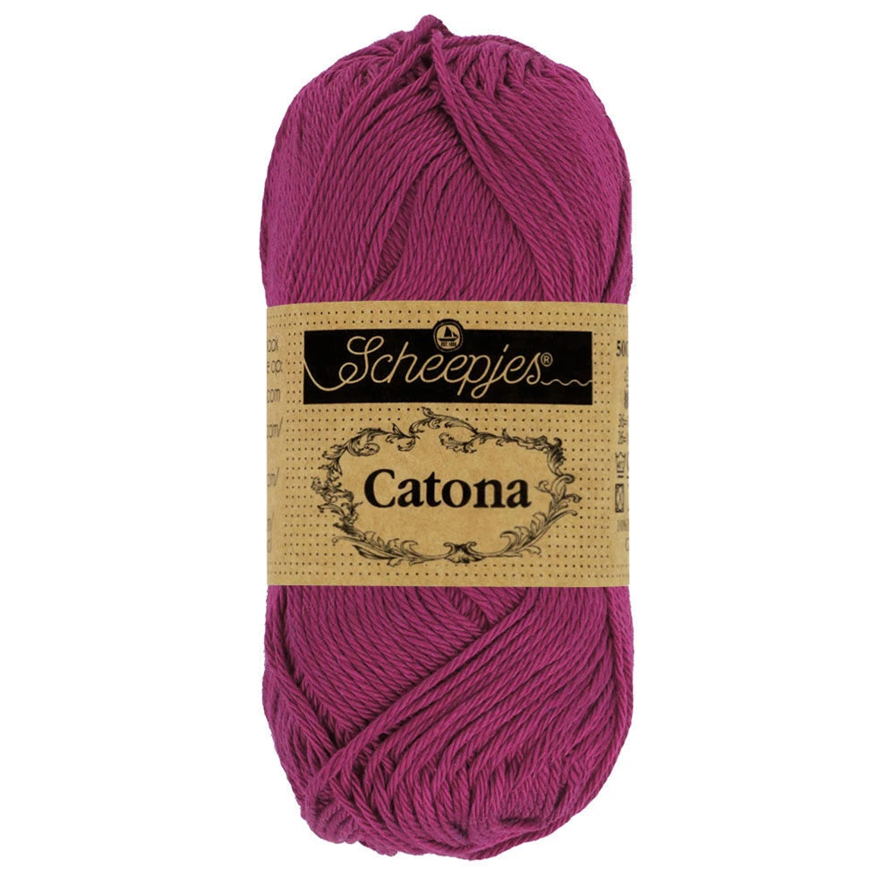 Fil coton Catona Scheepjes 128 pourpre de tyr 50g idéal amigurumi crochet