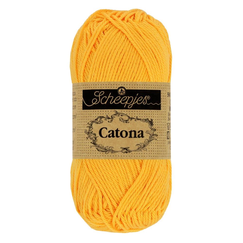Fil coton Catona Scheepjes 208 or jaune 50g idéal amigurumi crochet