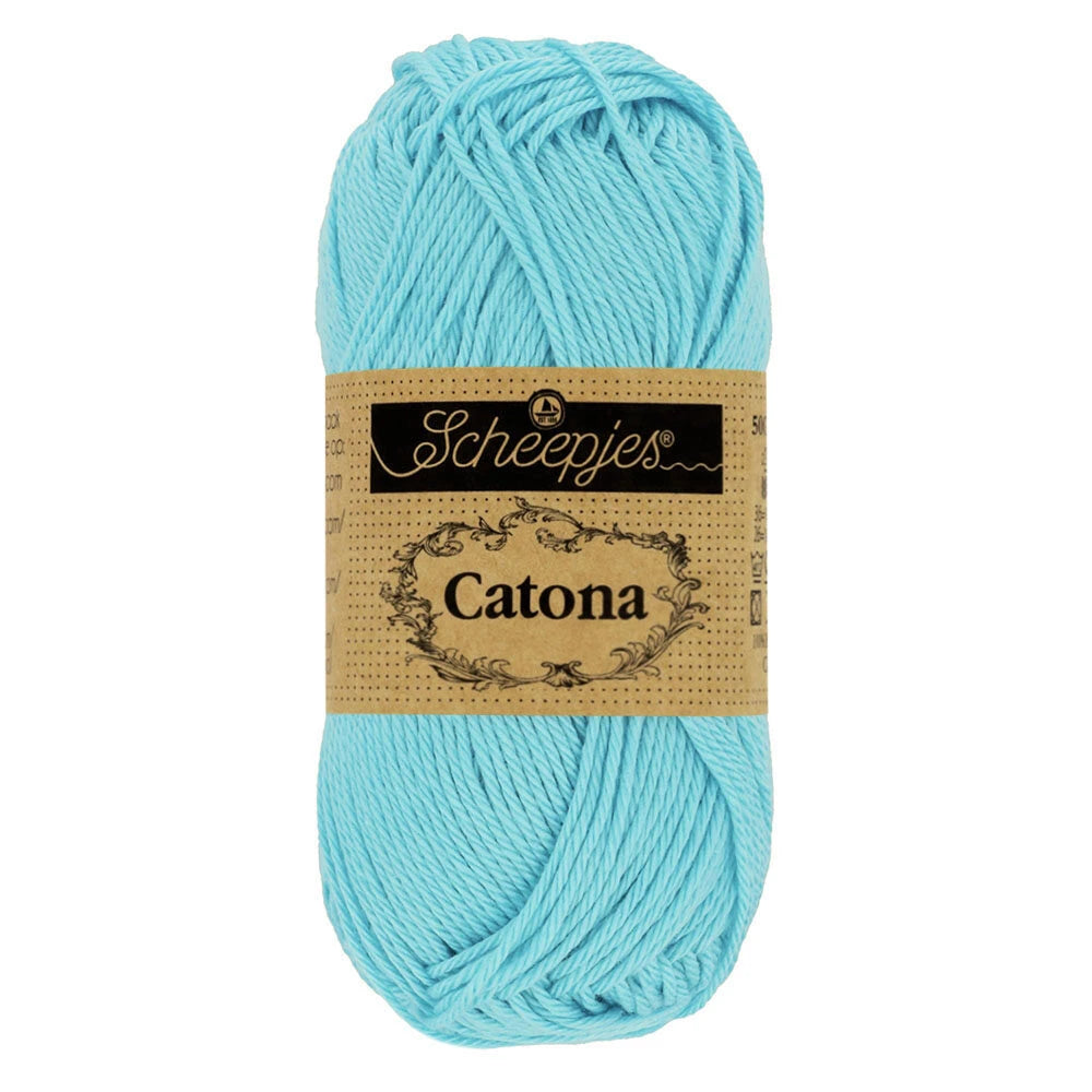 Fil coton Catona Scheepjes 397 cyan 50g idéal amigurumi crochet
