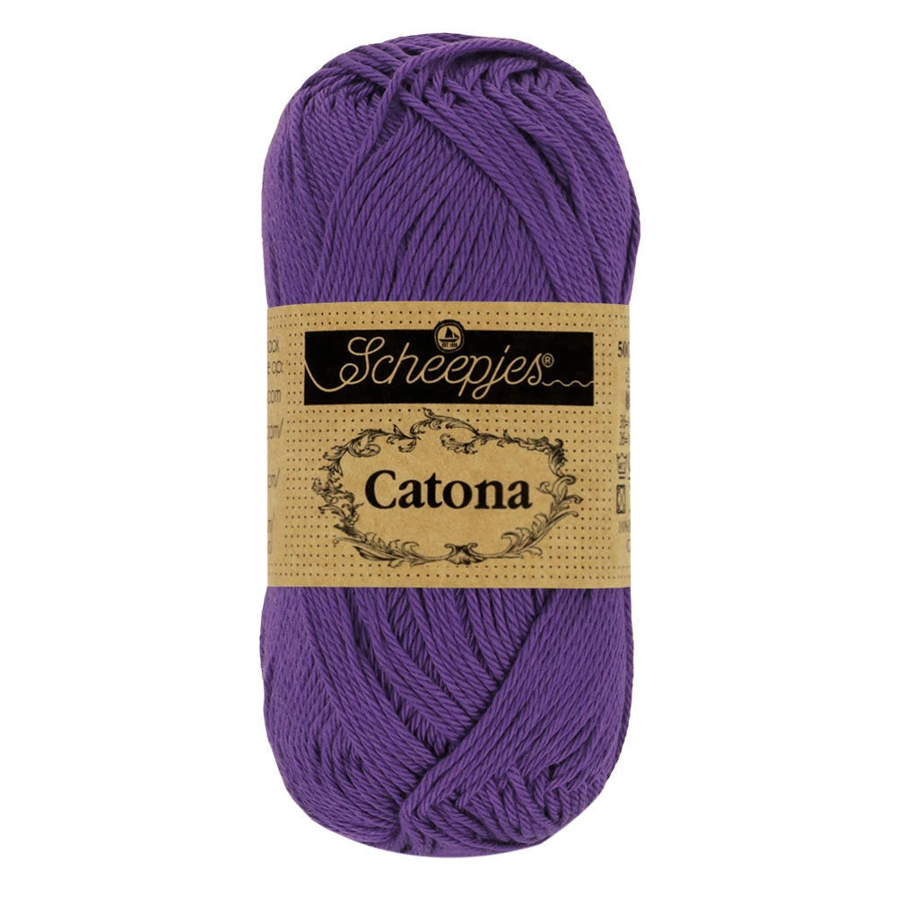 Fil coton Catona Scheepjes 521 violet foncé 50g idéal amigurumi crochet