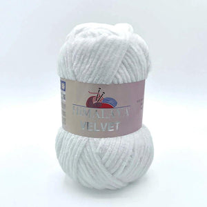 Fil chenille Himalaya Velvet 90001 blanc pour amigurumi au crochet