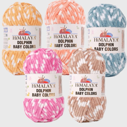 Fil chenille : Dolphin Baby Colors - Himalaya LilyWools - Amigurumis et Crochets