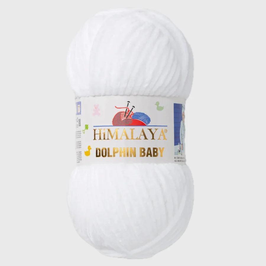 Fil chenille Himalaya Dolphin Baby 80301 blanc 100g pour amigurumi au crochet