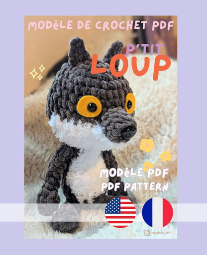 Kit - Le Loup (sans patron) LilyWools - Amigurumis et Crochets