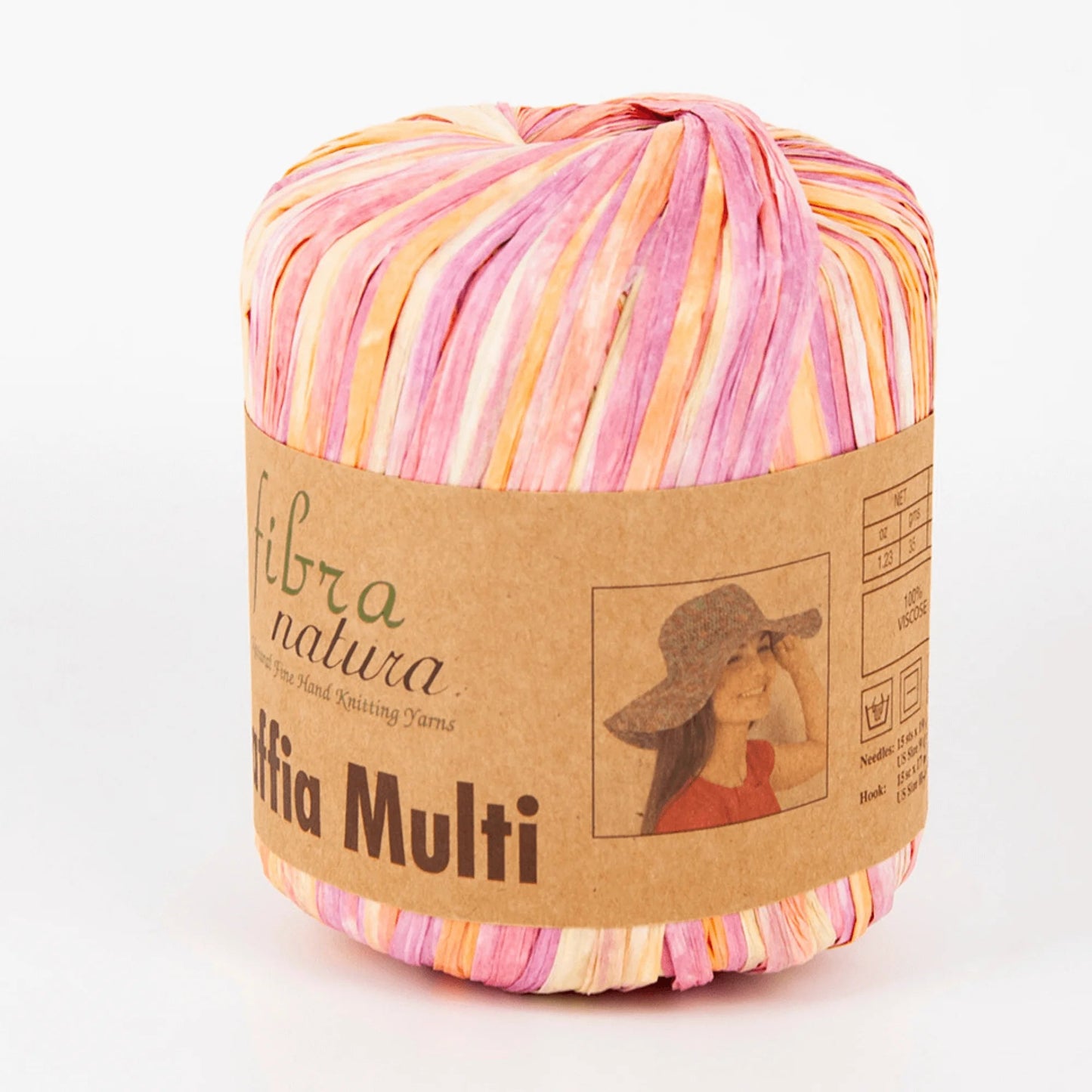 Fil raphia rosé pastel au corchet