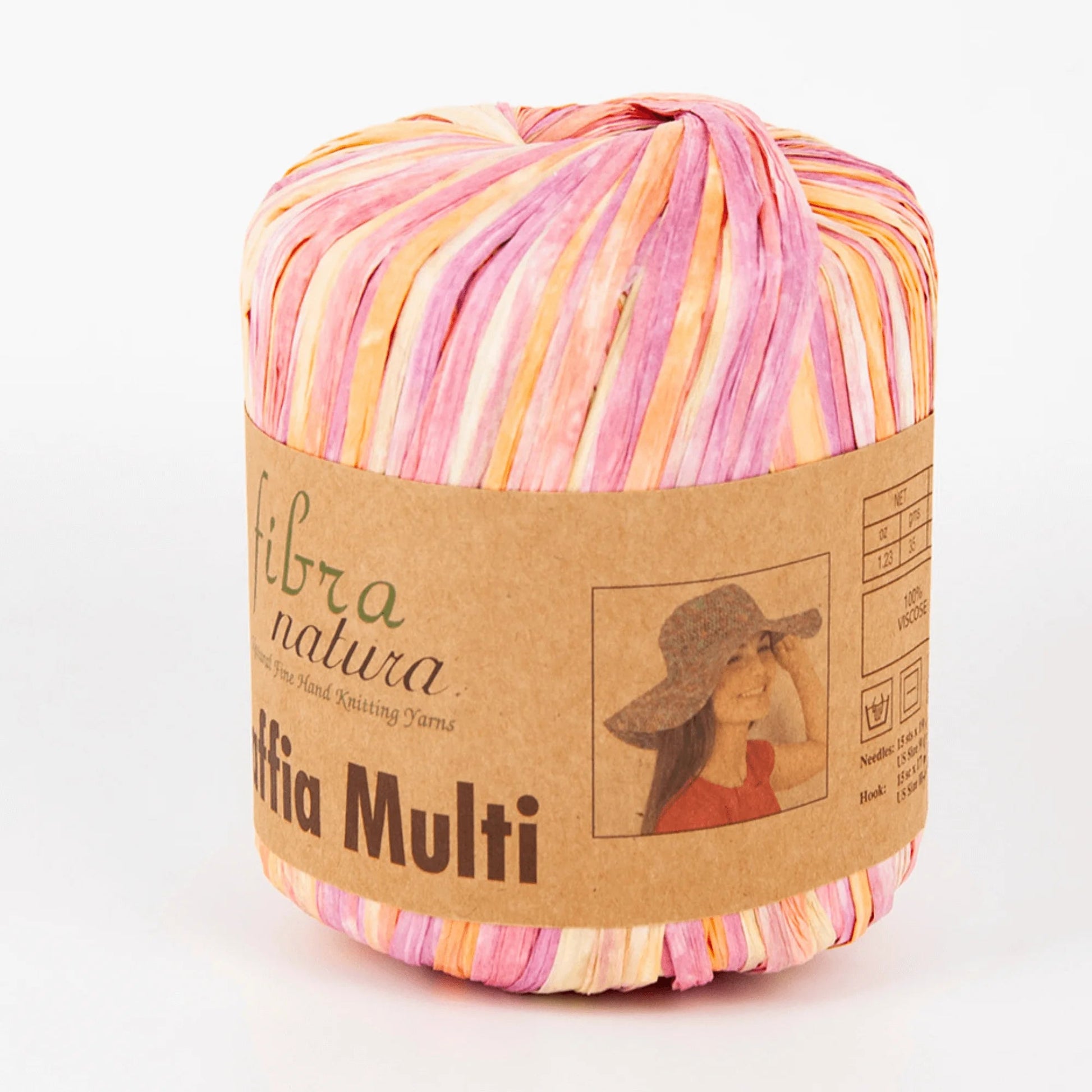 Fil raphia rosé pastel au corchet